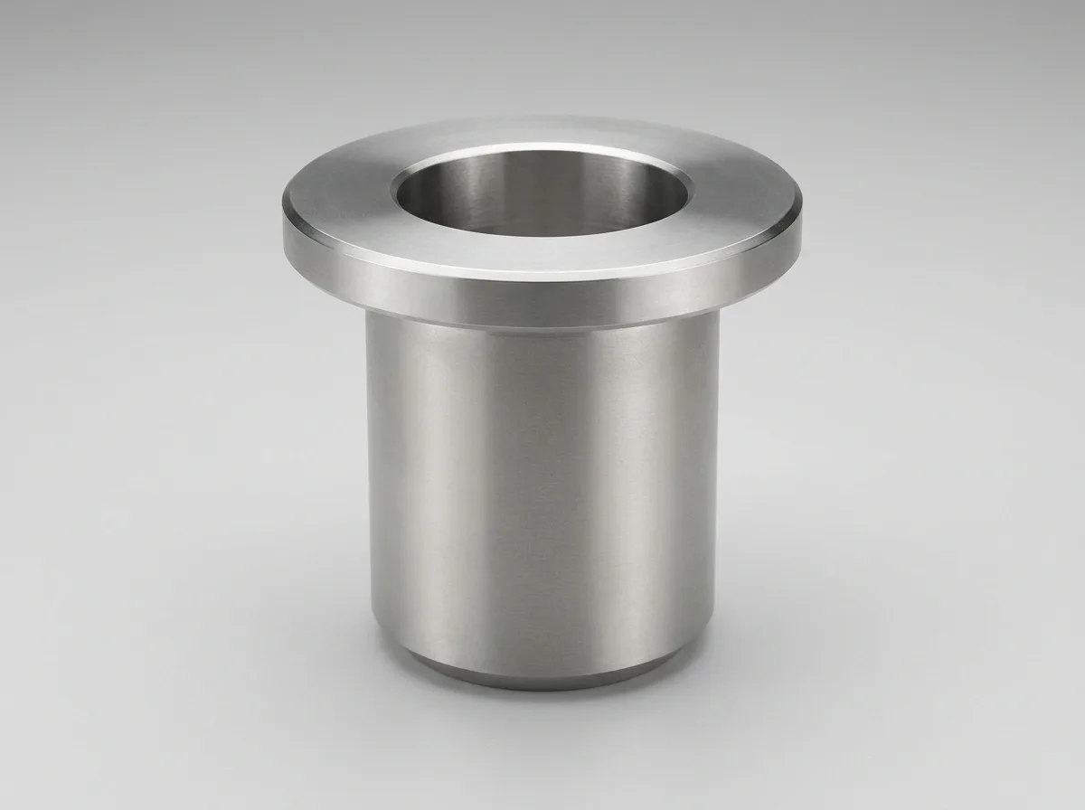 Illustration of a stainless-steel buttweld collar (lap-joint stub end), single piece, on a light grey background
